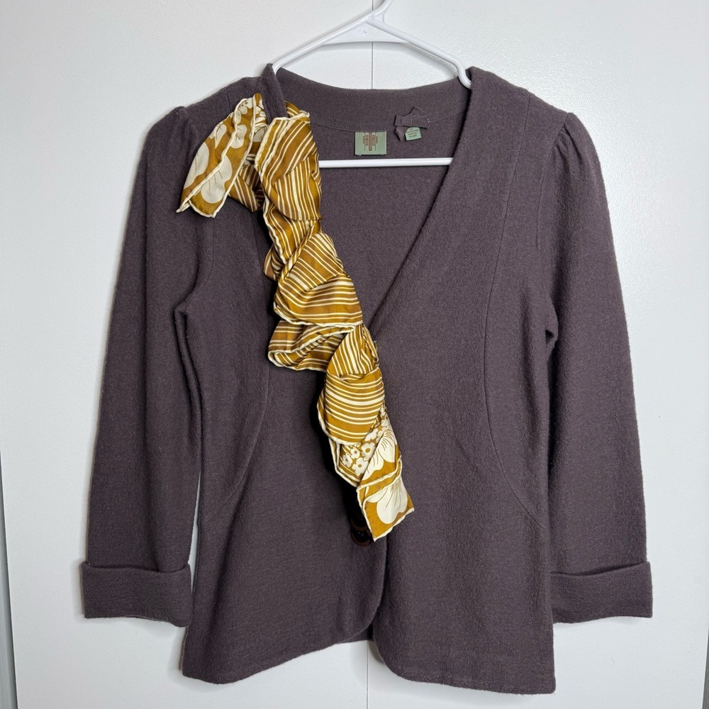 HWR - Anthropologie- Wool & Silk Scarf cardigan XS